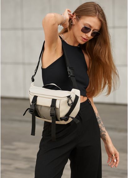 Жіноча сумка бананка Sambag Dynamicdart сіра 38 × 21 × 7 см (80411030)