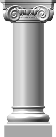 Капітель іонічна колони СІМ'Я K2, 380х380х170 мм | Зображення 2