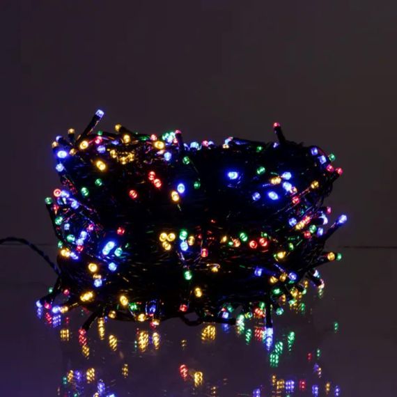 Новогодняя гирлянда уличная 50 м 500 LED с солнечной батареей черный провод Мультиколор SB500L50MBML | Зображення 1