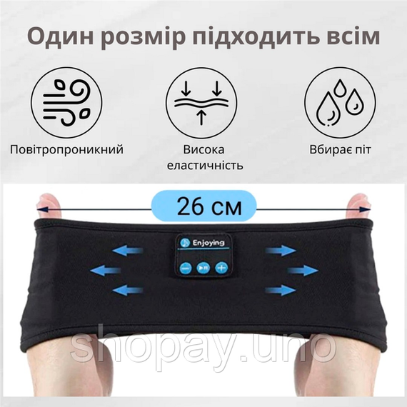 Повязка на голову с наушниками Inspire Headband Black (Hebabl) | Зображення 3