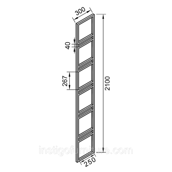 Опора для стеллажа из металла 300×25mm, H=2100mm | Зображення 6