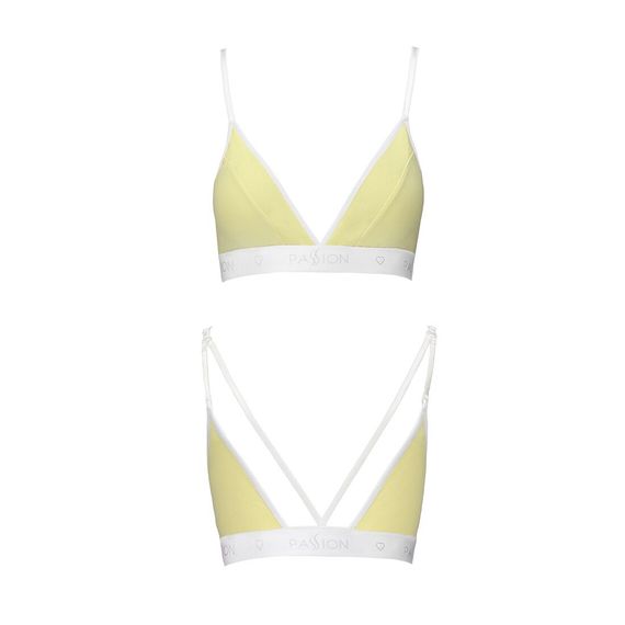 Спортивный топ с двойными бретелями Passion PS007 TOP L, yellow | Зображення 3