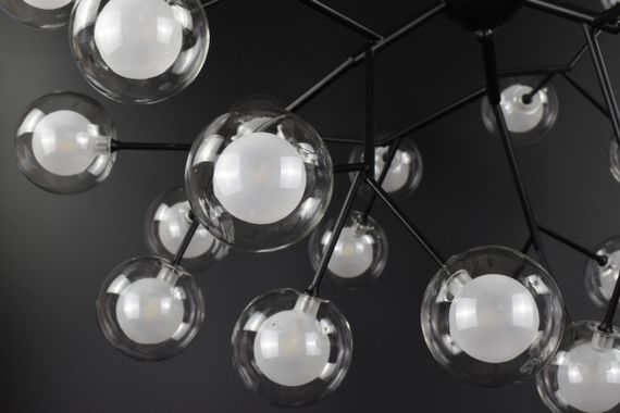 Люстра підвісна на 27 лампочок 26419 Чорний 65-115х80х80 см. | Зображення 7