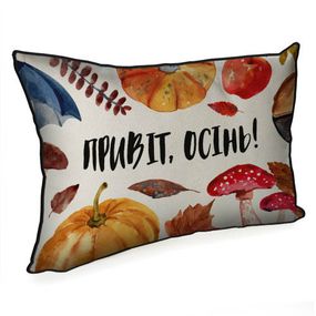 Подушка інтер'єрна з мішковини Привіт, осінь! 45x32 см (43PHB_24S009)