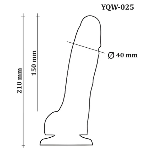 Большой фаллоимитатор с мошонкой на присоске OYO - Dildo Double Layer Silicone YQW-025 (длина 21 см, диаметр 4 см) Sex Aura | Зображення 5
