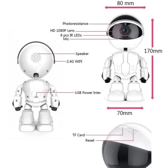 Цифрова поворотна Wi-Fi-відеоня Robot 2mp FullHD | Зображення 7