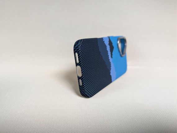 Чехол для iPhone 16 / Айфон 16, LUXO Life Carbon, ультратонкий, MagSafe, голубой | Зображення 3