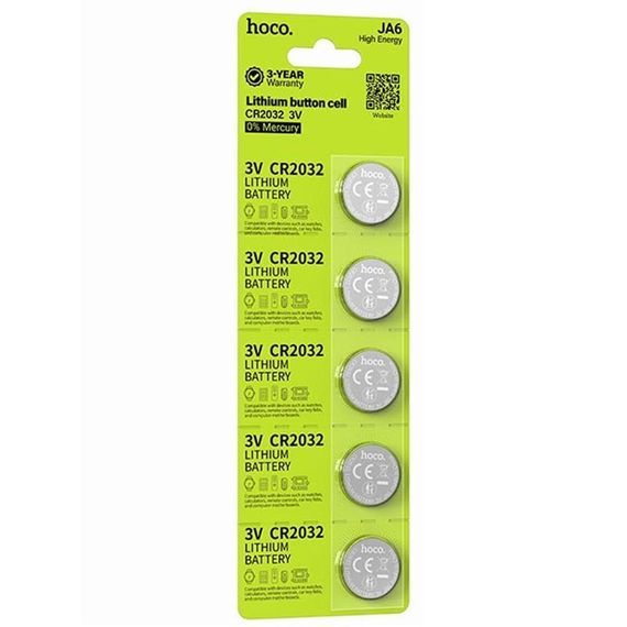 Батарейки Hoco JA6 (CR2032) Button 5 pcs Silver | Зображення 2
