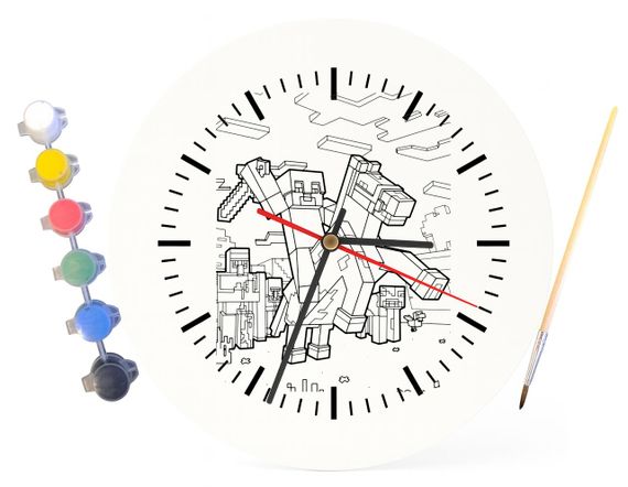 Детский набор для творчества часы раскраска Моб из любимой игры 30 см (Г0179) | Зображення 3