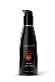Съедобный лубрикант со вкусом клубники Wicked Aqua Strawberry на водной основе, 120 мл Sex Aura