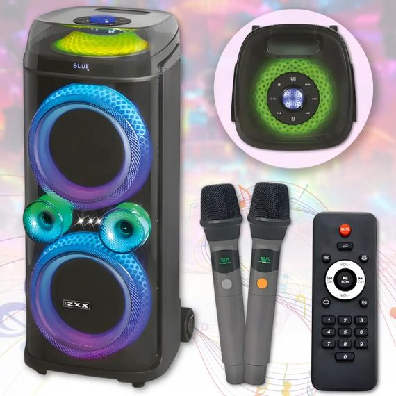 Портативна акустична колонка ZXX-9900 з 2 мікрофонами динаміки 2х10 дюймів OI-26 | Зображення 1
