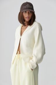 В'язаний кардиган з відкладним коміром - молочний цвет, ONE SIZE (є розміри)