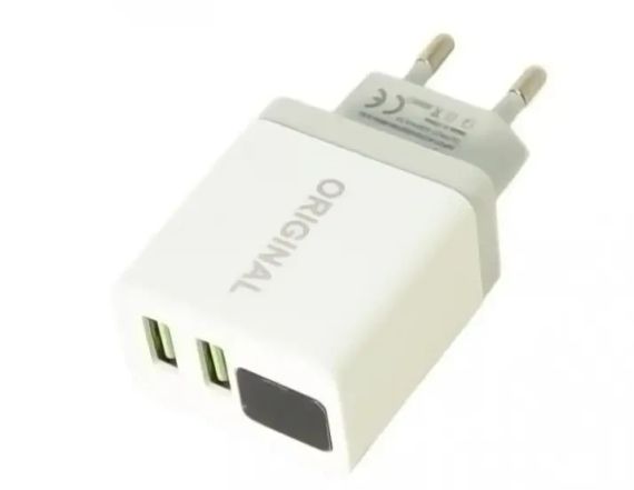 Адаптер (А-14) 220v 2 usb with digital display CX QC03 | Зображення 1