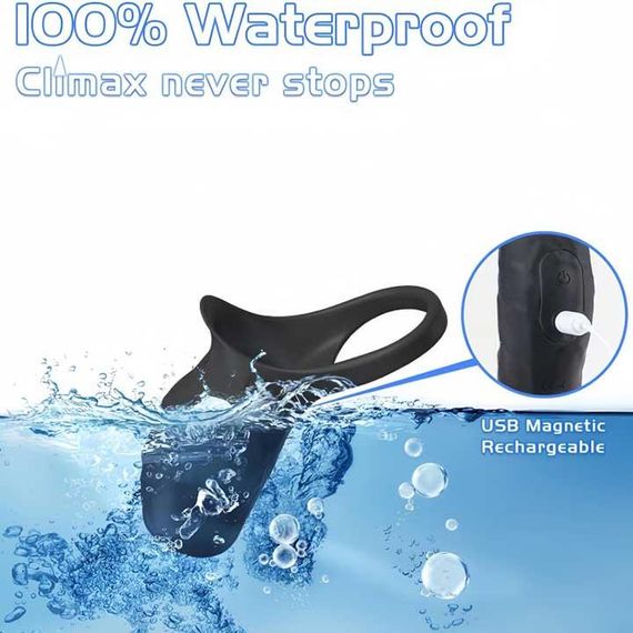 Насадка с вибрацией на пенис и мошонку Ultimate Couples Cage USB | Зображення 3