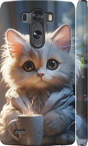 Чохол на LG G3 D855 Білий кіт "5646m-47-2448"