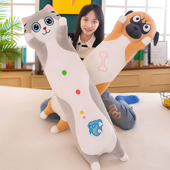 М'яка плюшева Кішка-обіймашка 100 см, дитяча довга плюшева кішечка-батон | Зображення 5