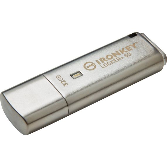 USB флеш накопичувач Kingston 32GB IronKey Locker Plus 50 AES Encrypted USB 3.2 (IKLP50/32GB) | Зображення 1