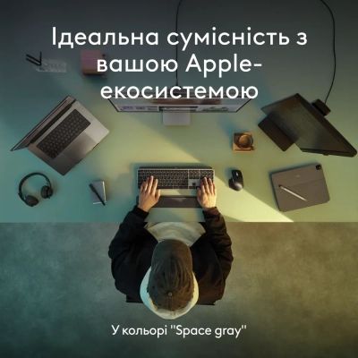 Клавиатура Logitech MX Keys S для MAC Bluetooth/Wireless UA Space Grey (920-011637) | Зображення 3