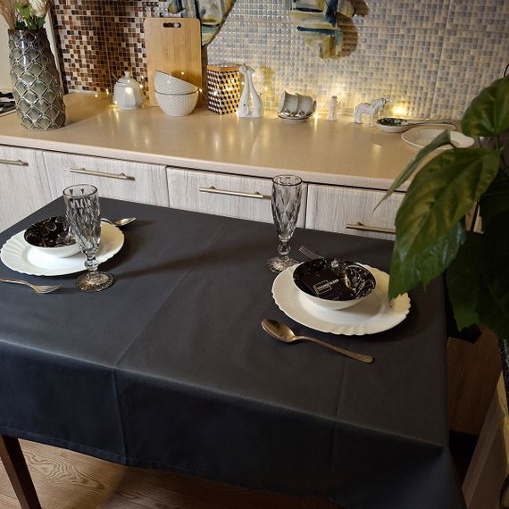 Скатертина SoundSleep Loisa водостійка 110х140 см темно-сіра (2800004658355) | Зображення 6