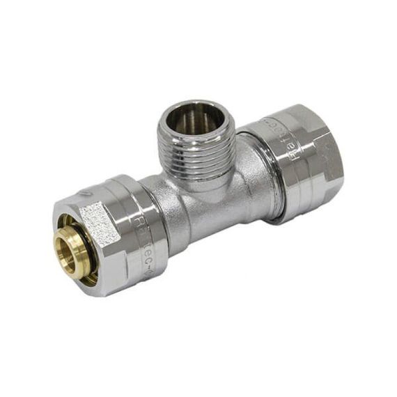Трійник для металопластикової труби Raftec ЗЗ 16x1/2x16 TN-160116