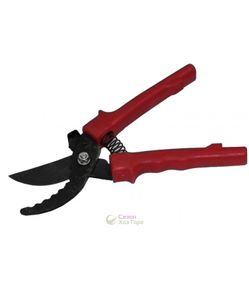 Секатор пружинний, звичайний, з червоними ручками, для садових робіт