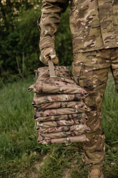 Тактичний розкладний каремат посилений (20мм+стропа) Kiborg К-2 мультикам | Зображення 7