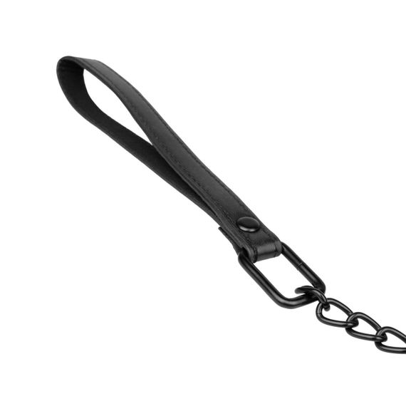 Нашийник з повідцем Bedroom Fantasies: Faux Leather Collar & Chain Sex Aura | Зображення 5