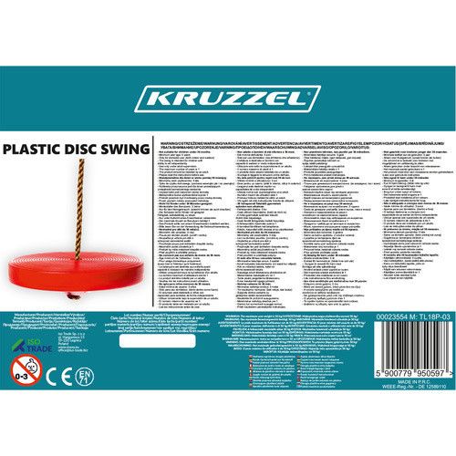 Подвесная детская пластиковая качеля круглая Kruzzel 23554 | Зображення 2