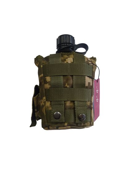 Фляга пластикова М&М 1000 мл Чорна в чохлі Вид 5 ММ-14 Піксель (213567) | Зображення 3