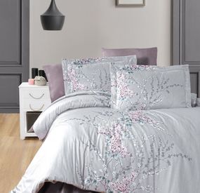 Постельное белье First Choice Cotton Satin 160x220 см семейный Wisteria Lilac