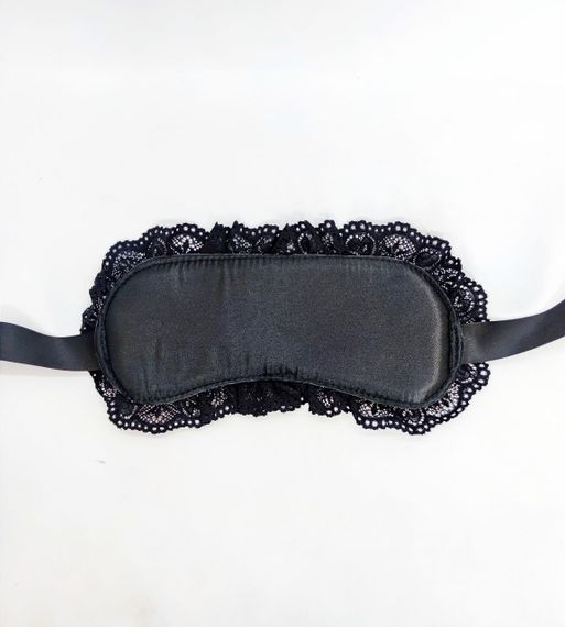 М'які Наручники з пов'язкою на очі DS Fetish Handskaff with blinfold black | Зображення 2