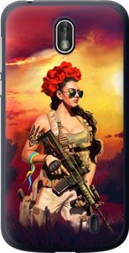 Чехол на Nokia 1 Украинка с оружием "5316u-1373-17620"