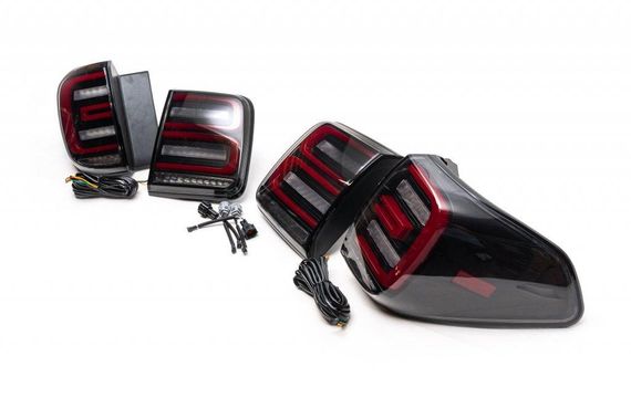 Задні LED ліхтарі 2010-2021 (Black-Sequential) для Nissan Patrol Y62 2010↗ рр.