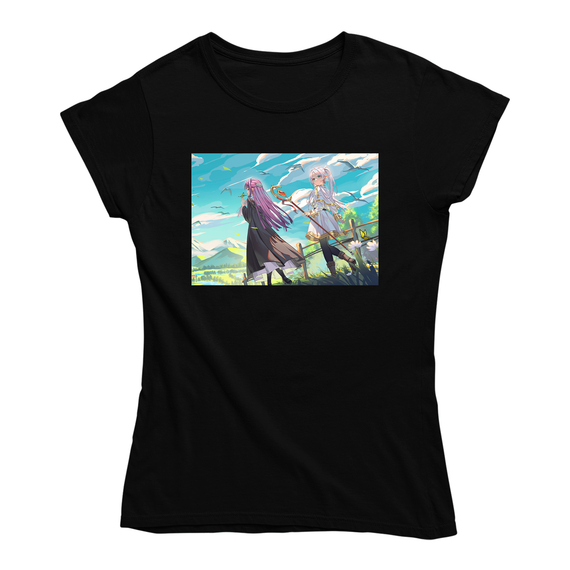 Футболка чорна із принтом Frieren beyond journey's end Фрірен проводжає в останній шлях Frieren Кавун XXL ФП012419XXL