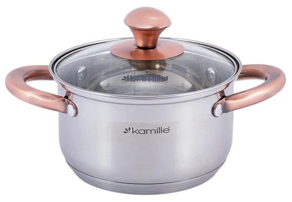 Каструля Kamille Catalin 4.5л з нержавіючої сталі з мірною шкалою