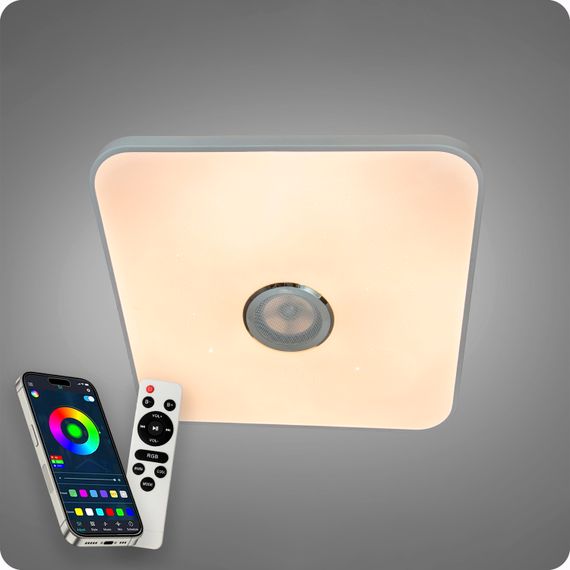 Люстра світлодіодна 517 Dlight RGB з пультом і  колонкою 80Вт Білий (02164) | Зображення 5