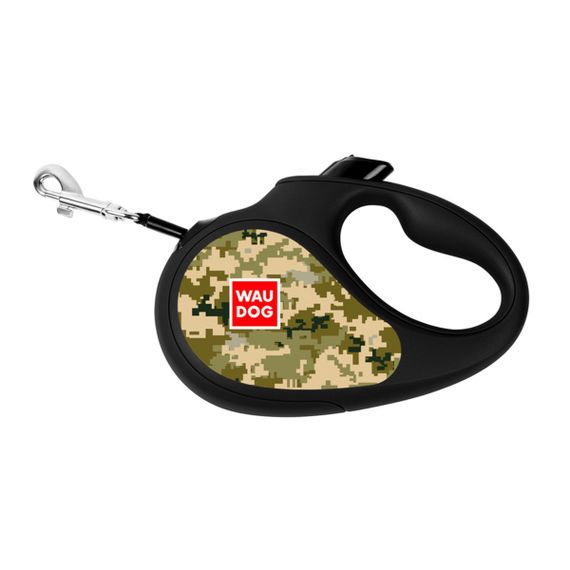 Рулетка для собак Waudog R-Leash M с рисунком "Милитари", лента, 5 м | Зображення 2
