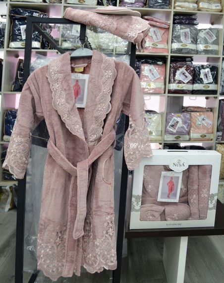 Жіночий набір Nusa 3875 з мереживом, пудра S | Зображення 2