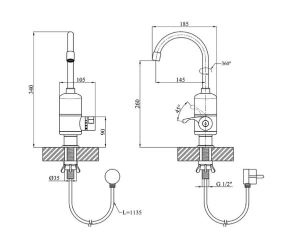 Проточний водонагрівач WEZER SDR-А05 | Зображення 1