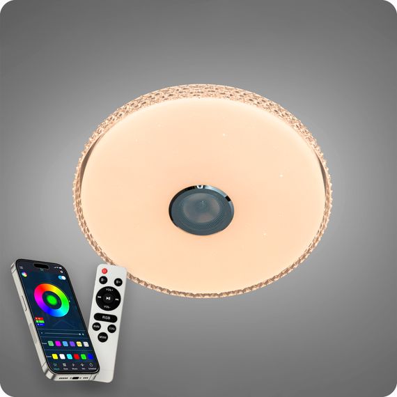 Люстра світлодіодна 517 Dlight RGB з пультом і  колонкою 80Вт Білий (02163) | Зображення 4