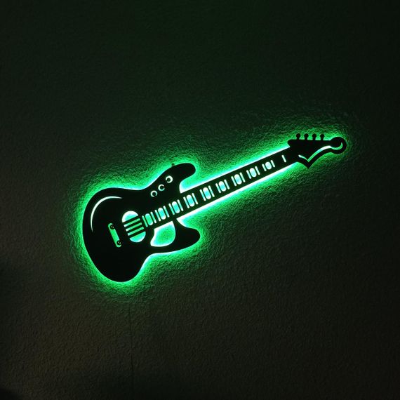 Панно декоративная картина на стену Гитара LED-SMART 16 цветов пульт 742х250 acr-p000107 | Зображення 4