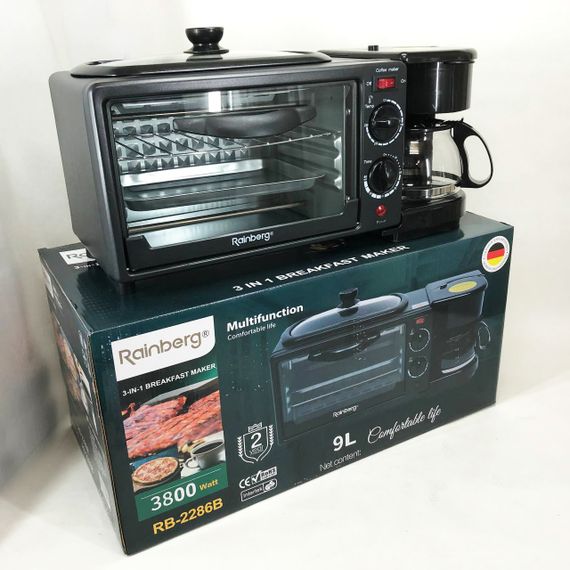 Духовка электрическая настольная для дачи Rainberg RB-2286B 3800 Вт, Электропечь ZL-305 гриль настольная