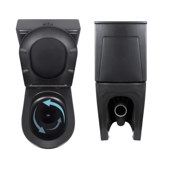 Комплект 2 в 1: унітаз підлоговий Qtap Scorpio Matt Black QT14226088AMB + набір гігієнічного душу Lidz Aria Black | Зображення 4