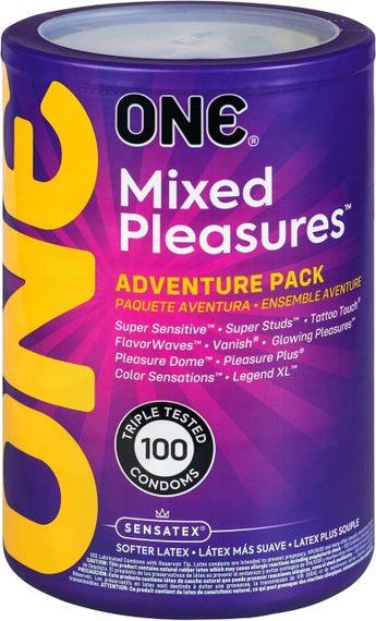 Набір презервативів ONE Mixed Pleasures мікс для різних відчуттів 100 шт sexstyle