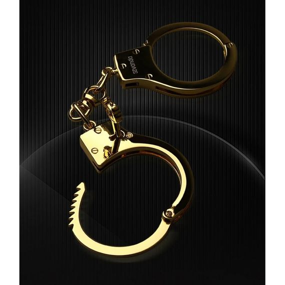 Наручники металеві позолочені масивні Lockink | Зображення 2