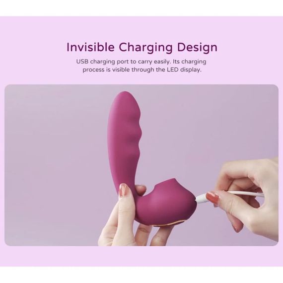 Вакуумный стимулятор BeYourLover Tara Purple с вагинальным отростком и подогревом, фиолетовый Sex Aura | Зображення 4