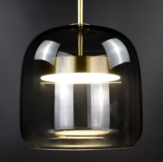 Люстра світлодіодна підвісна LED світильник для квартири на стелю лед 27044 Латунь 45-150х22х22 см. | Зображення 7