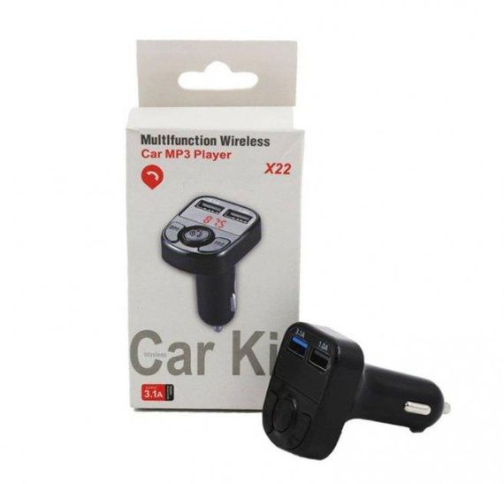 Автомобильный ФМ блютуз модулятор для автомагнитолы в машину X22 Usb трансмиттер Fm для автомобиля | Зображення 1
