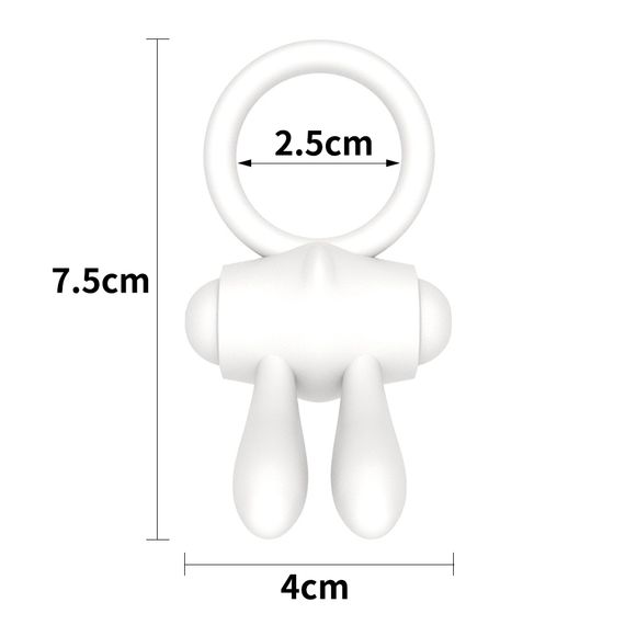 Ерекційне кільце - Power Clit Cockring Rabbit White | Зображення 2