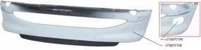 Передний бампер Peugeot 206 98-09 (под покрас., спойлер, отв. п/тум) (FPS) FP 5507 903 7401N4